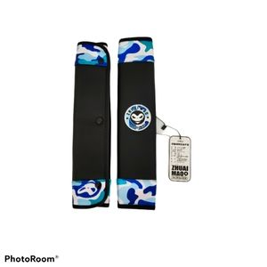 New! Black With Blue Camo Seat Belt Covers